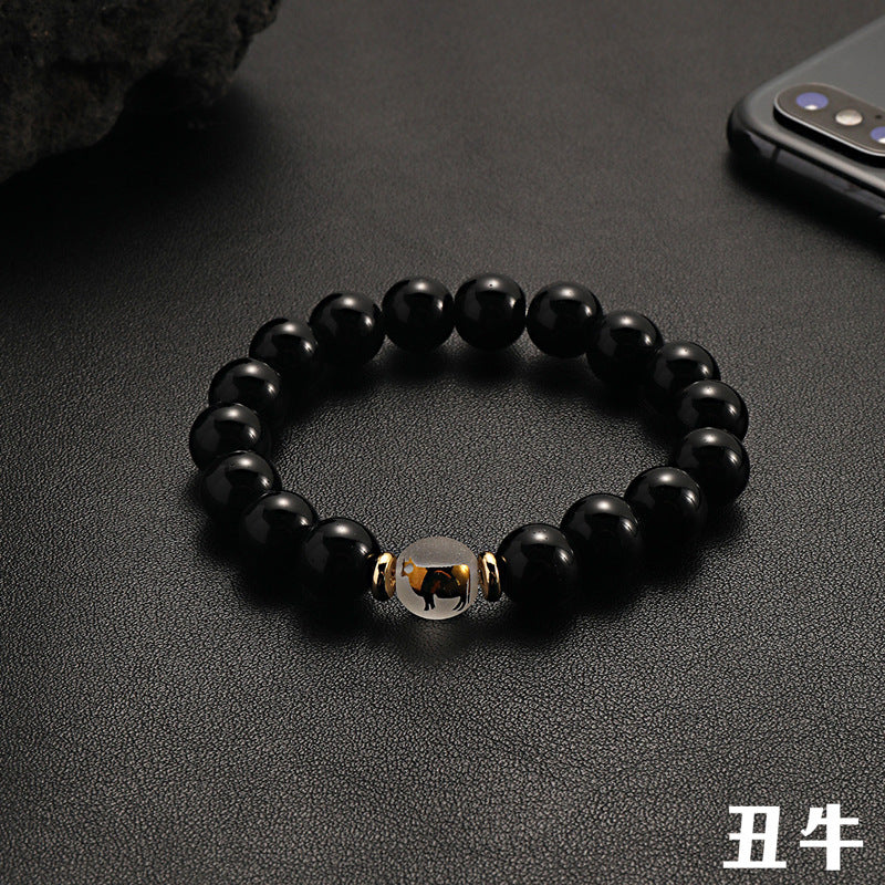 Wholesale Zodiac Black Beaded Bracelet